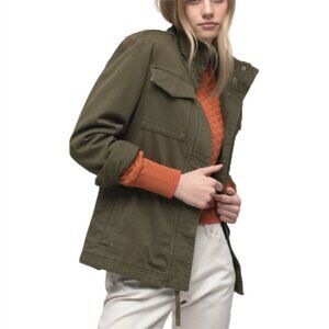 Prana Womens Size S Khaki Green Snap Front Cotton Outerwear Jacket